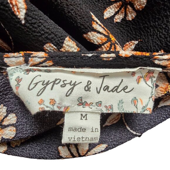 Gypsy and Jade Black Floral Tank Top‎ Size M Excellent Used Condition - Picture 3 of 6
